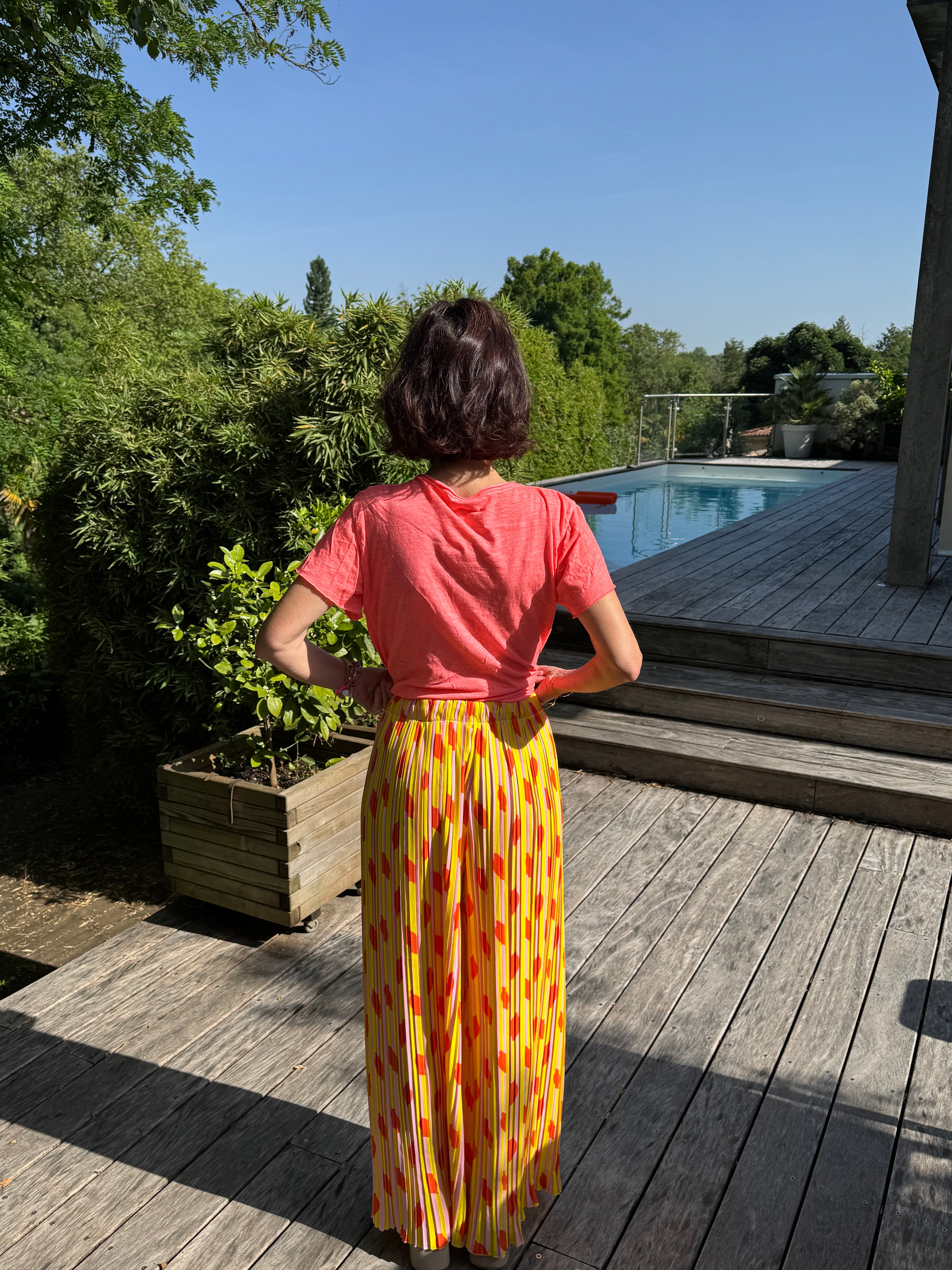 Pantalon Rayé Citron