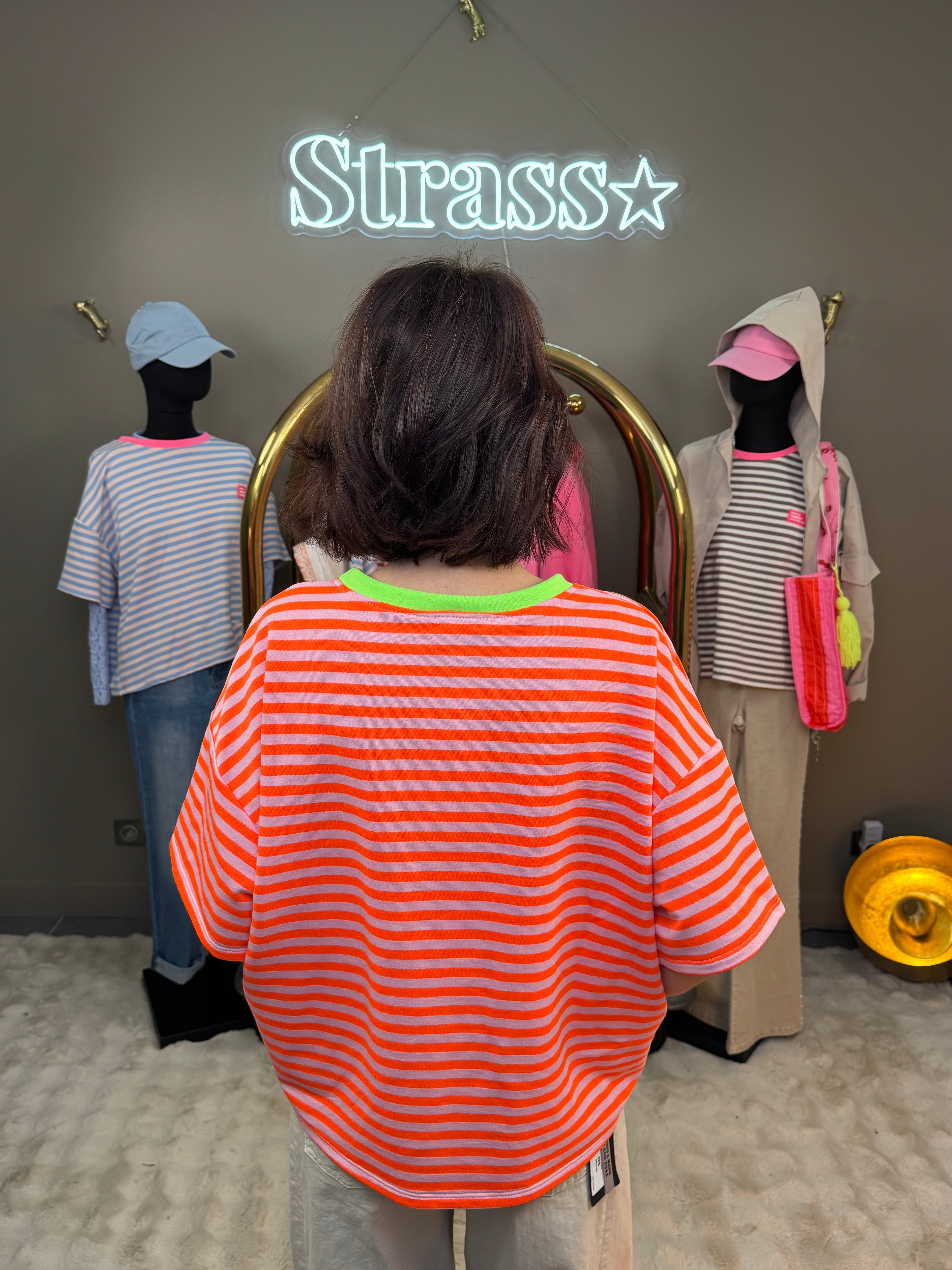 Tee Shirt Dress Corail et Vert Fluo