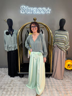 Pantalon Fleur Vert d’eau