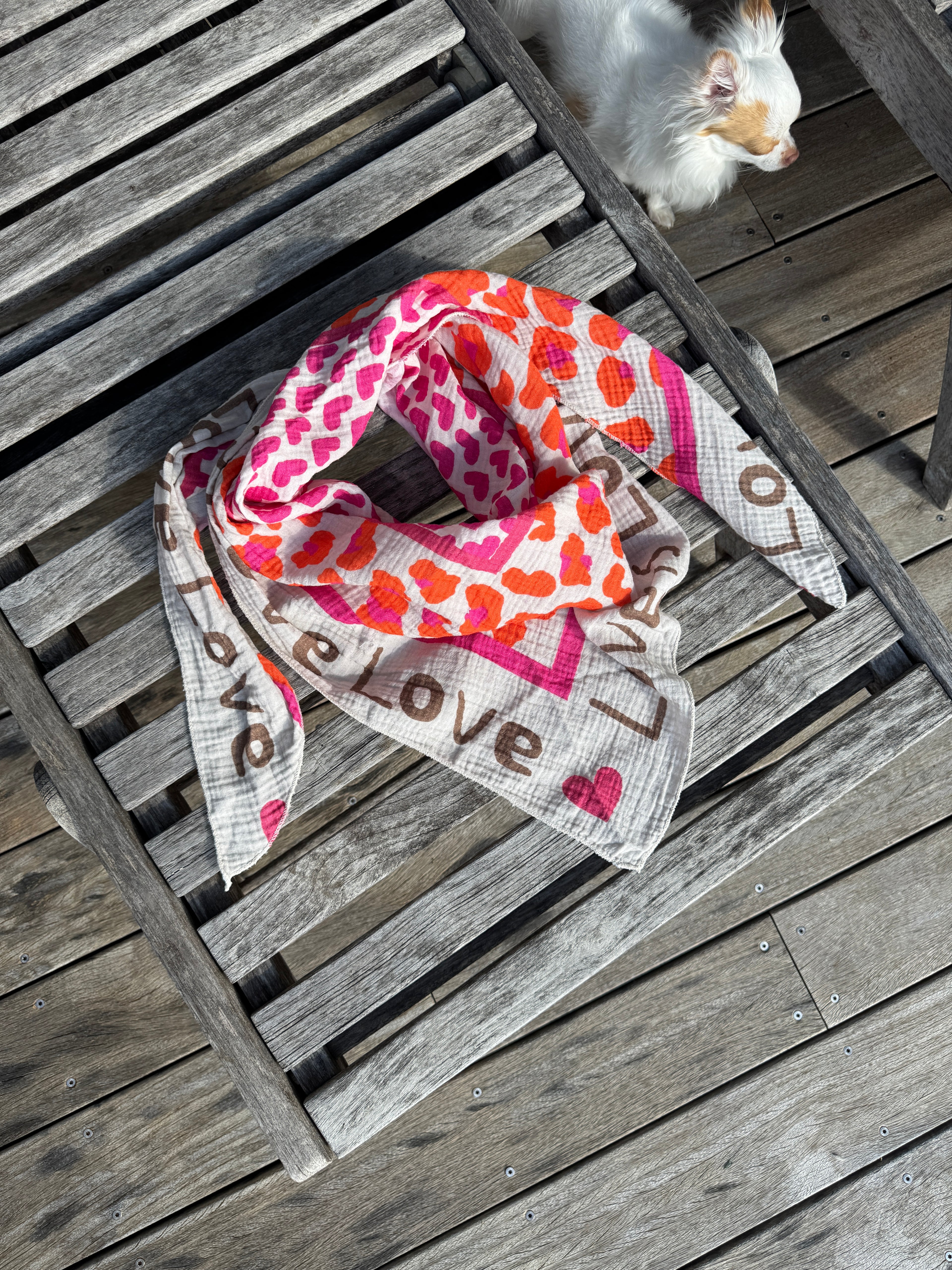 Foulard Love Gaze De Coton Fuschia