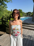 Top Paillettes Funny Blanc