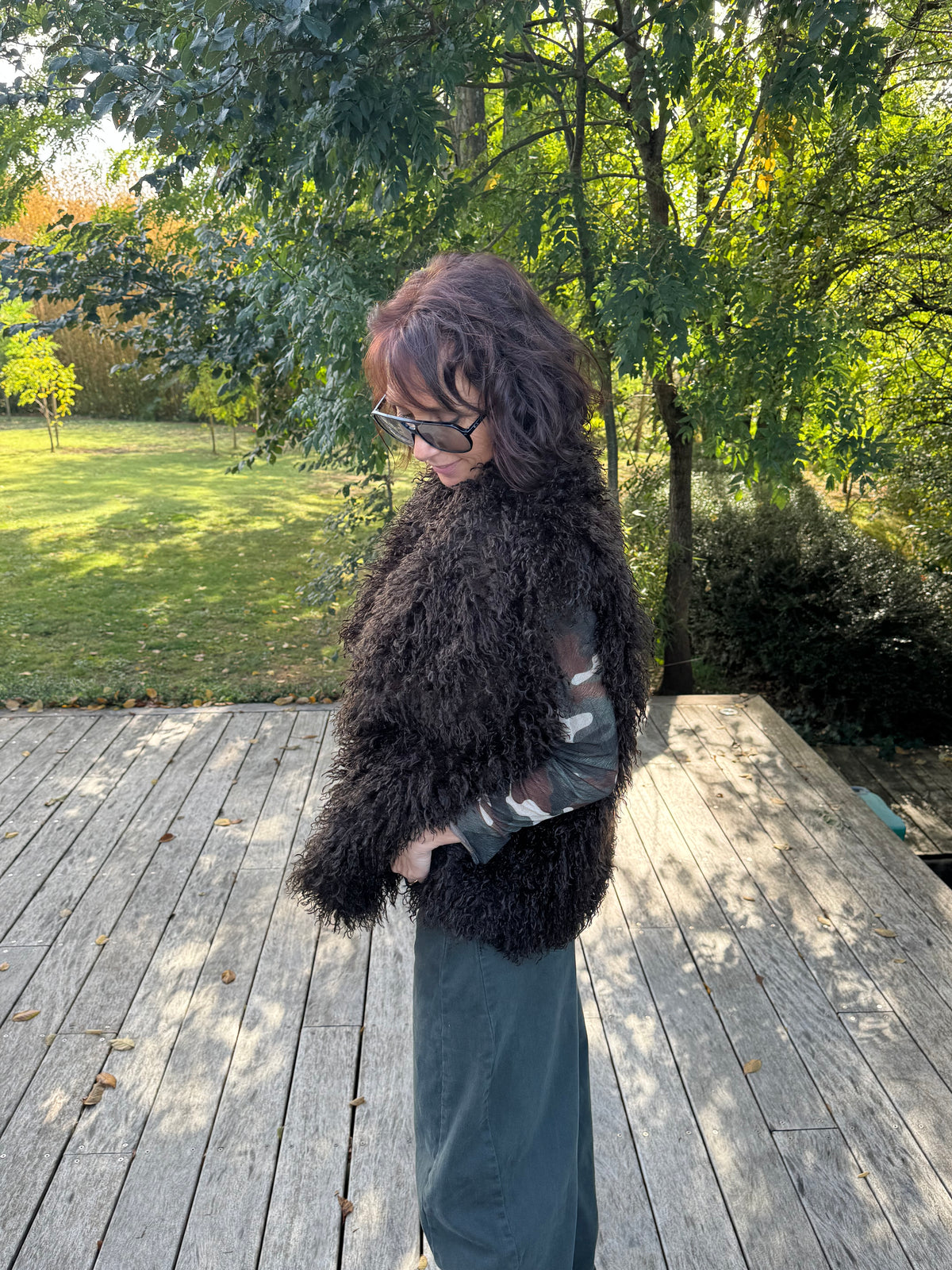 Gilet mouton de Mongolie Choco