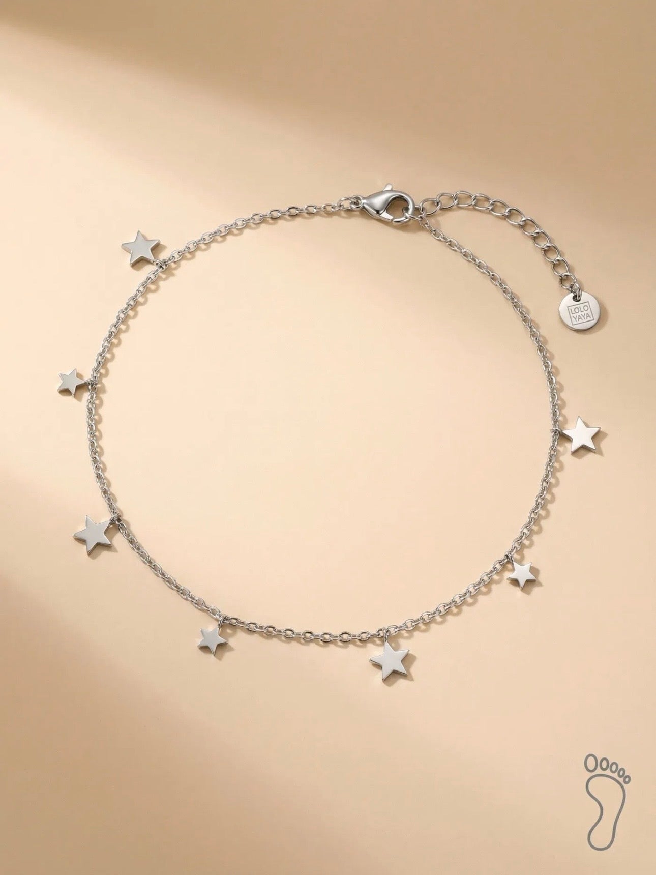 Chaine de Cheville Étoiles Acier