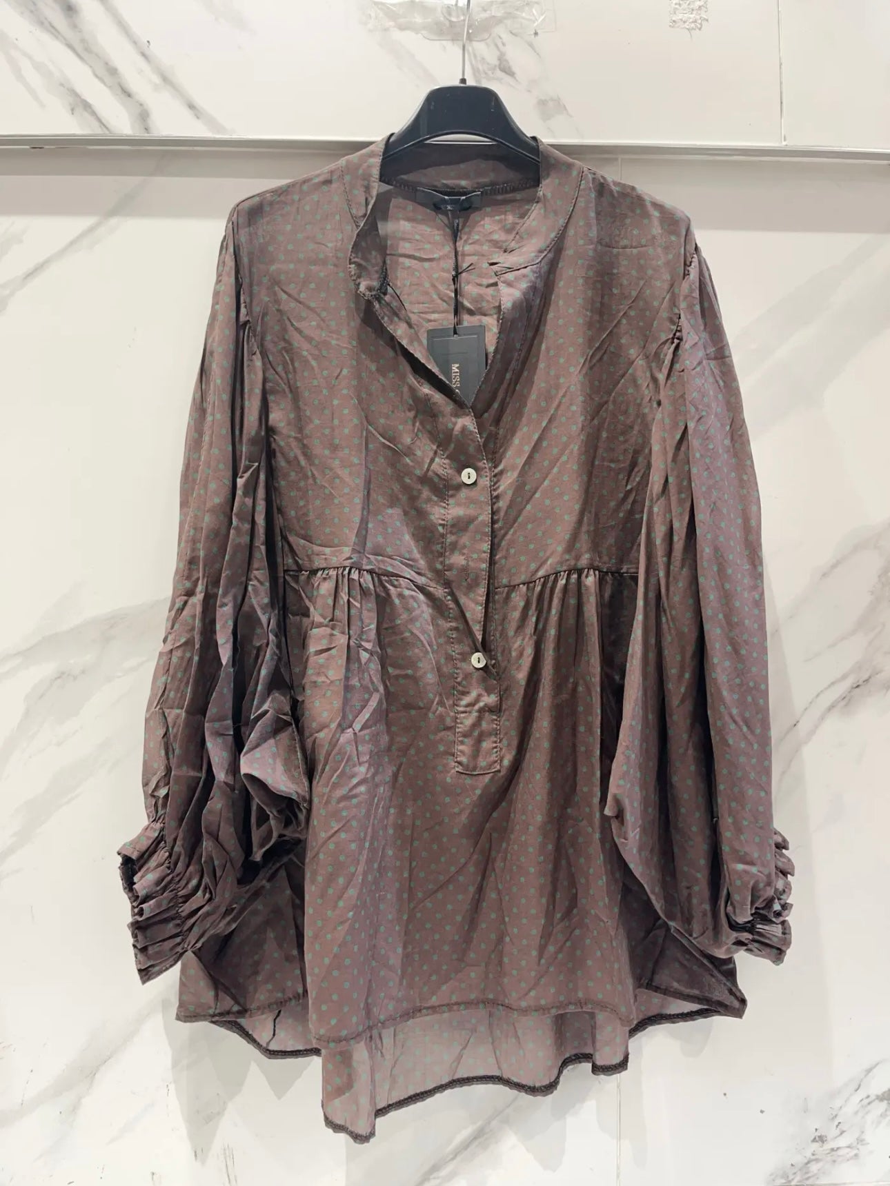 Blouse Choco Pois Vert