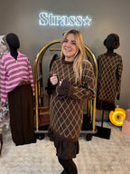 Robe Pull Jacquard Choco