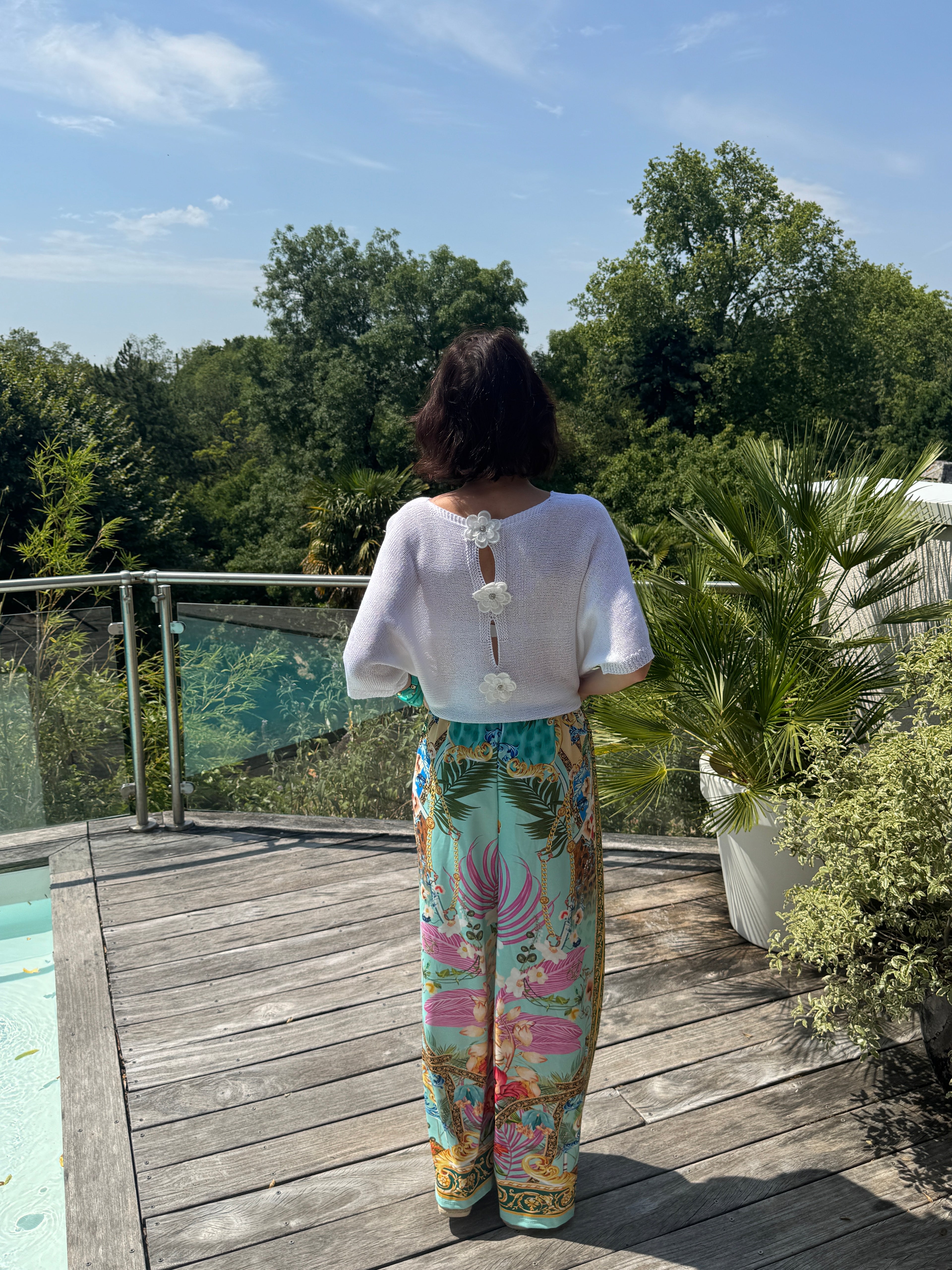 Pantalon Ramages Turquoise