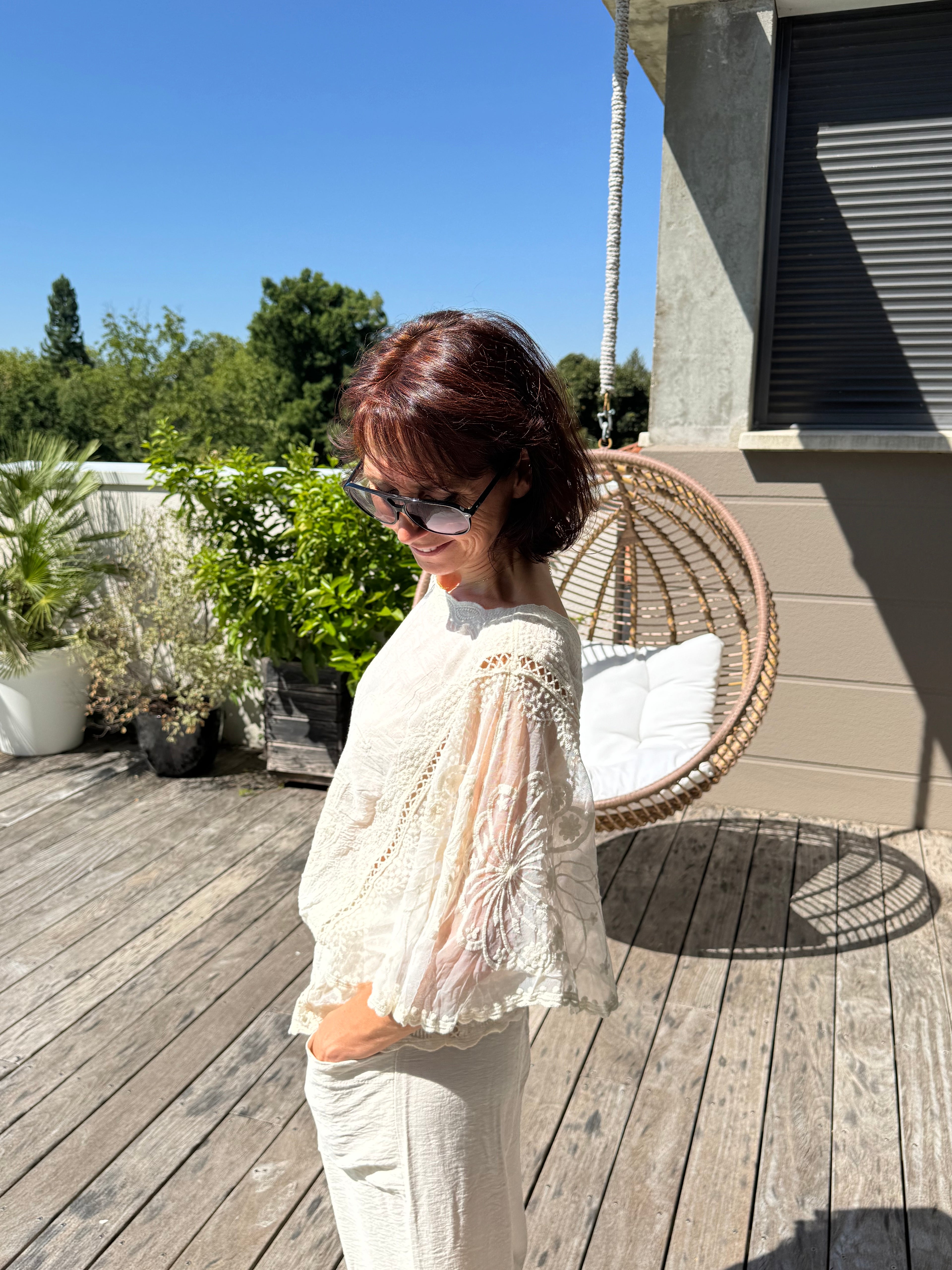 Blouse Papillon Beige
