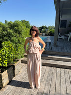 Pantalon Drapé Capri Beige