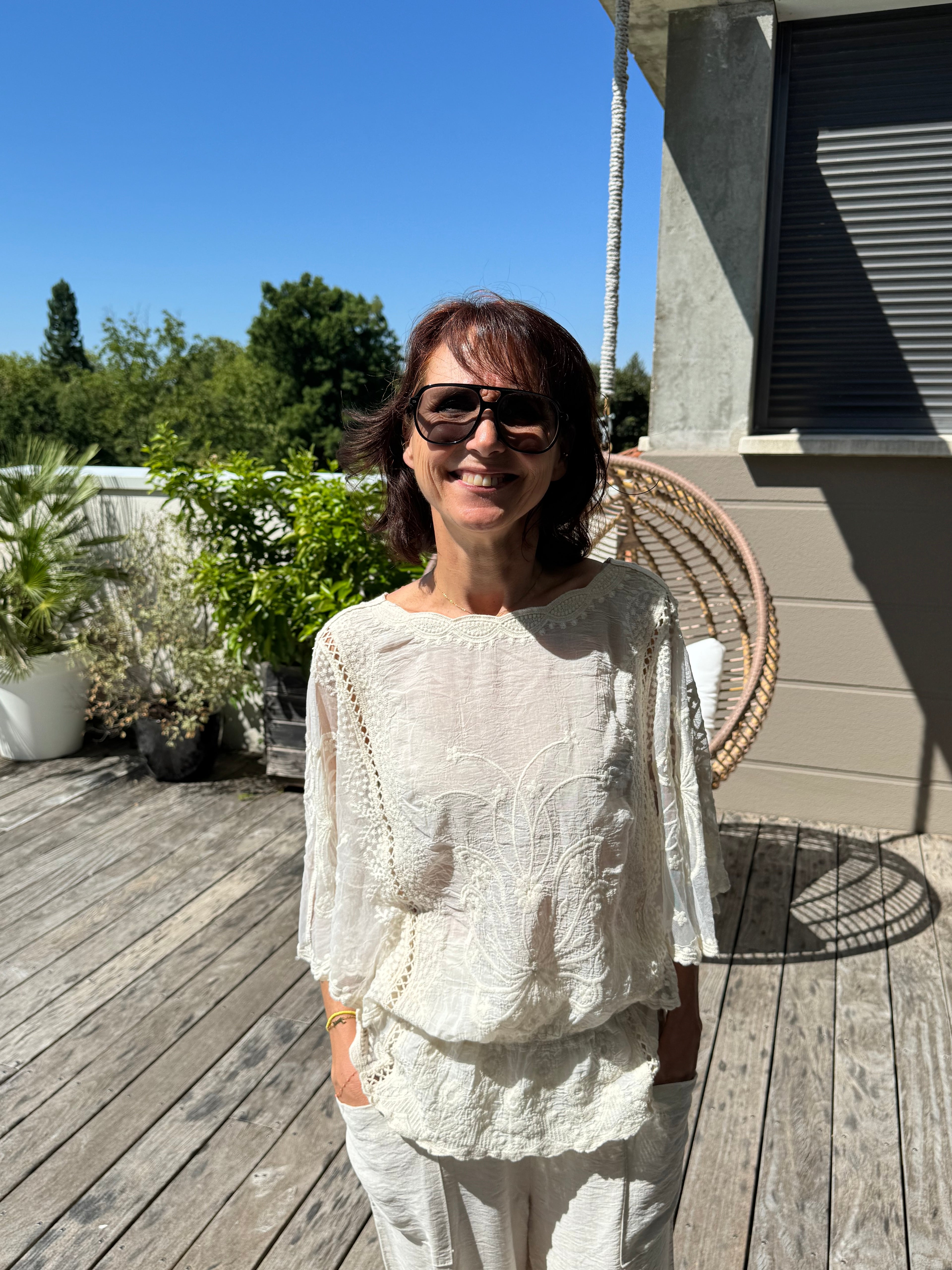 Blouse Papillon Beige