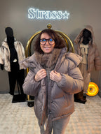 Cagoule Fausse Fourrure Taupe