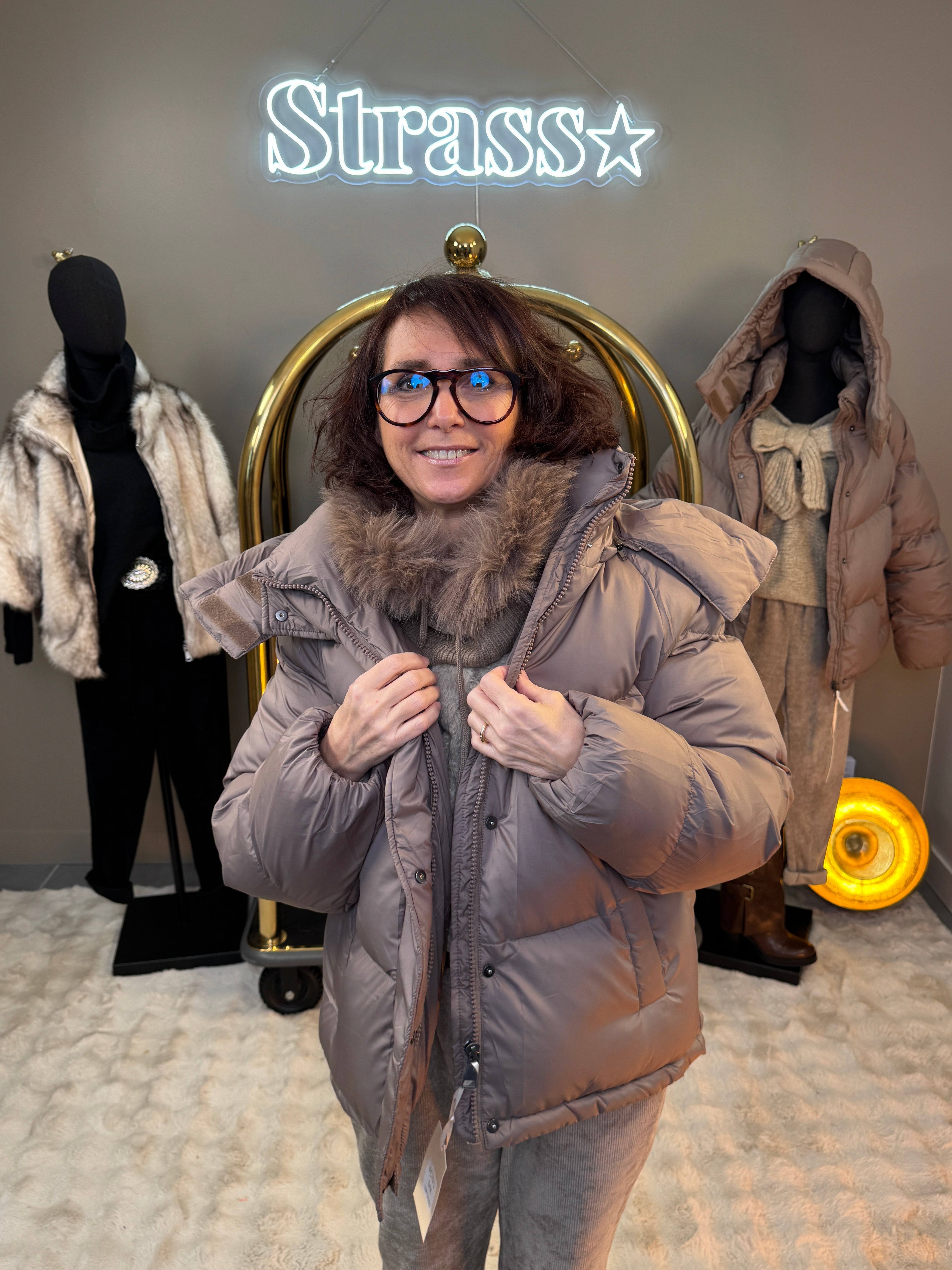 Cagoule Fausse Fourrure Taupe