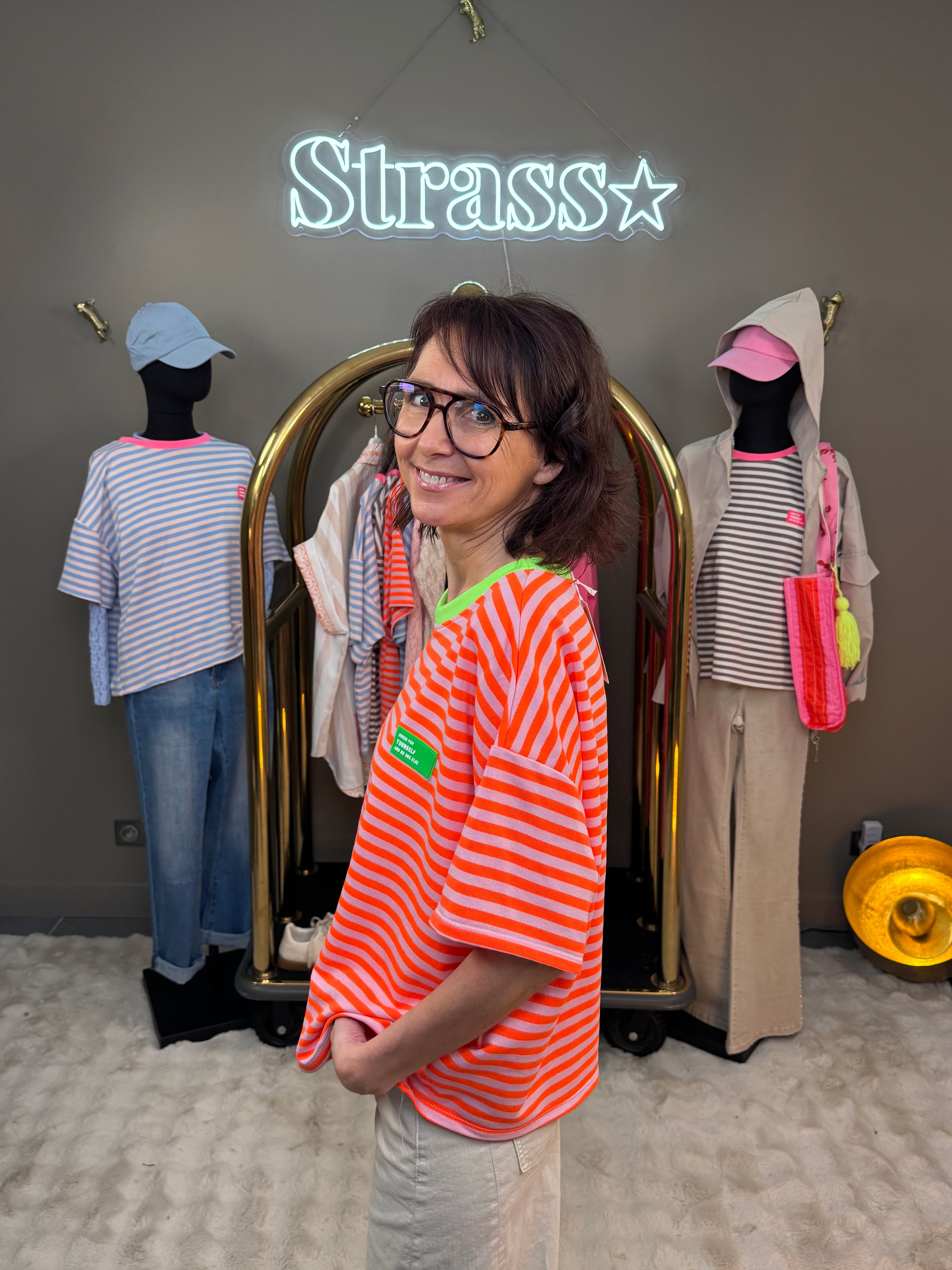 Tee Shirt Dress Corail et Vert Fluo