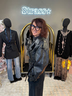 Trench Court Simili Noir