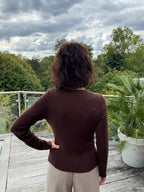 Pull gilet drapé choco
