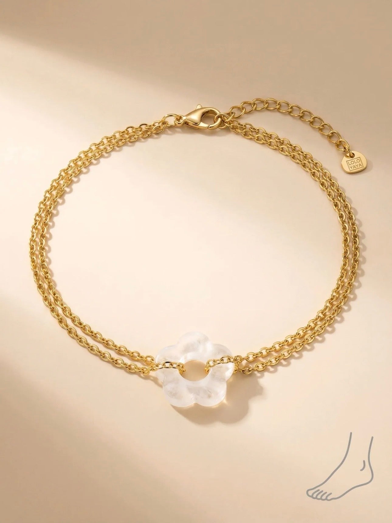 Chaine de Cheville Fleur Dorée