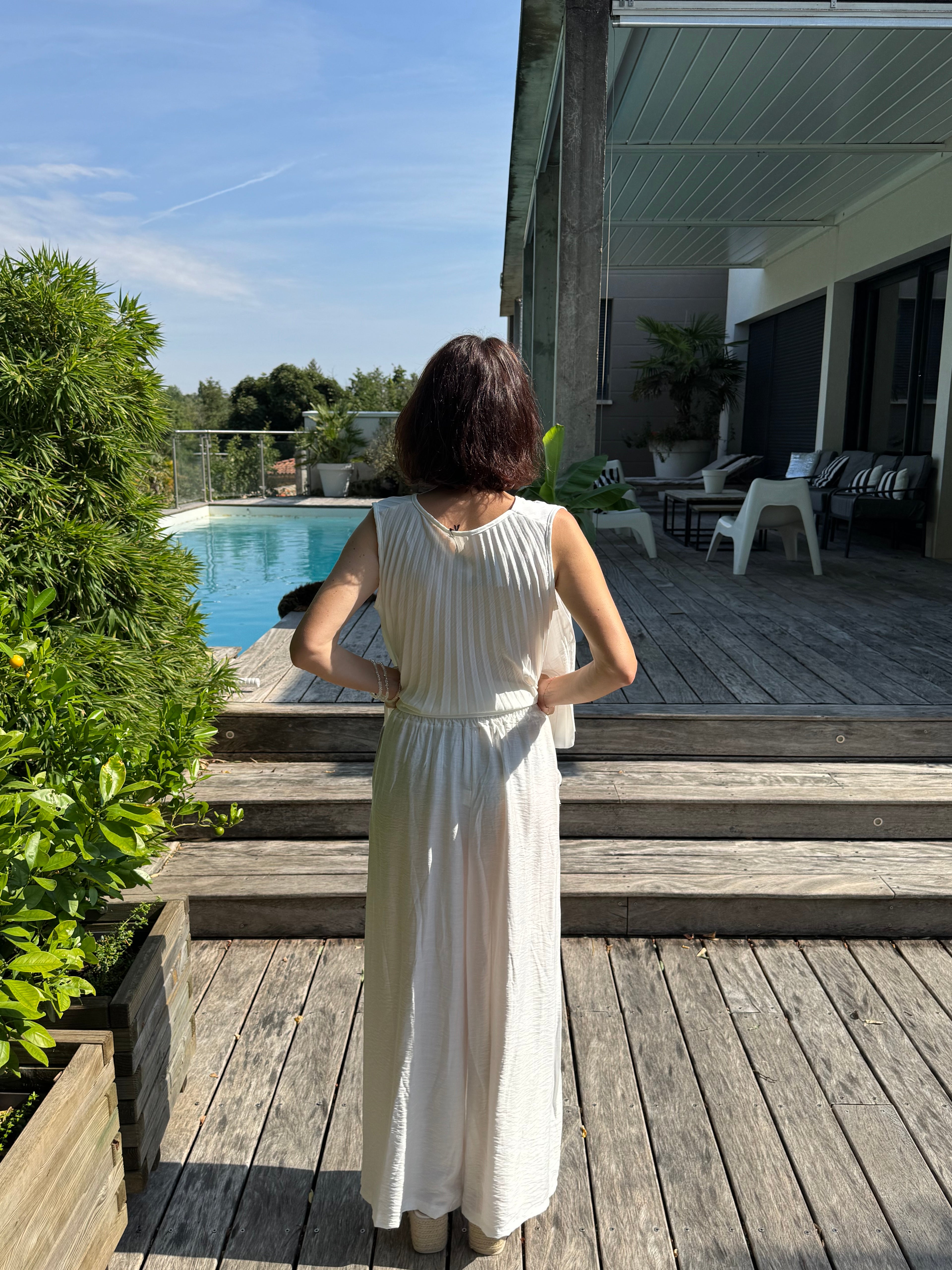 Pantalon Clouté Blanc