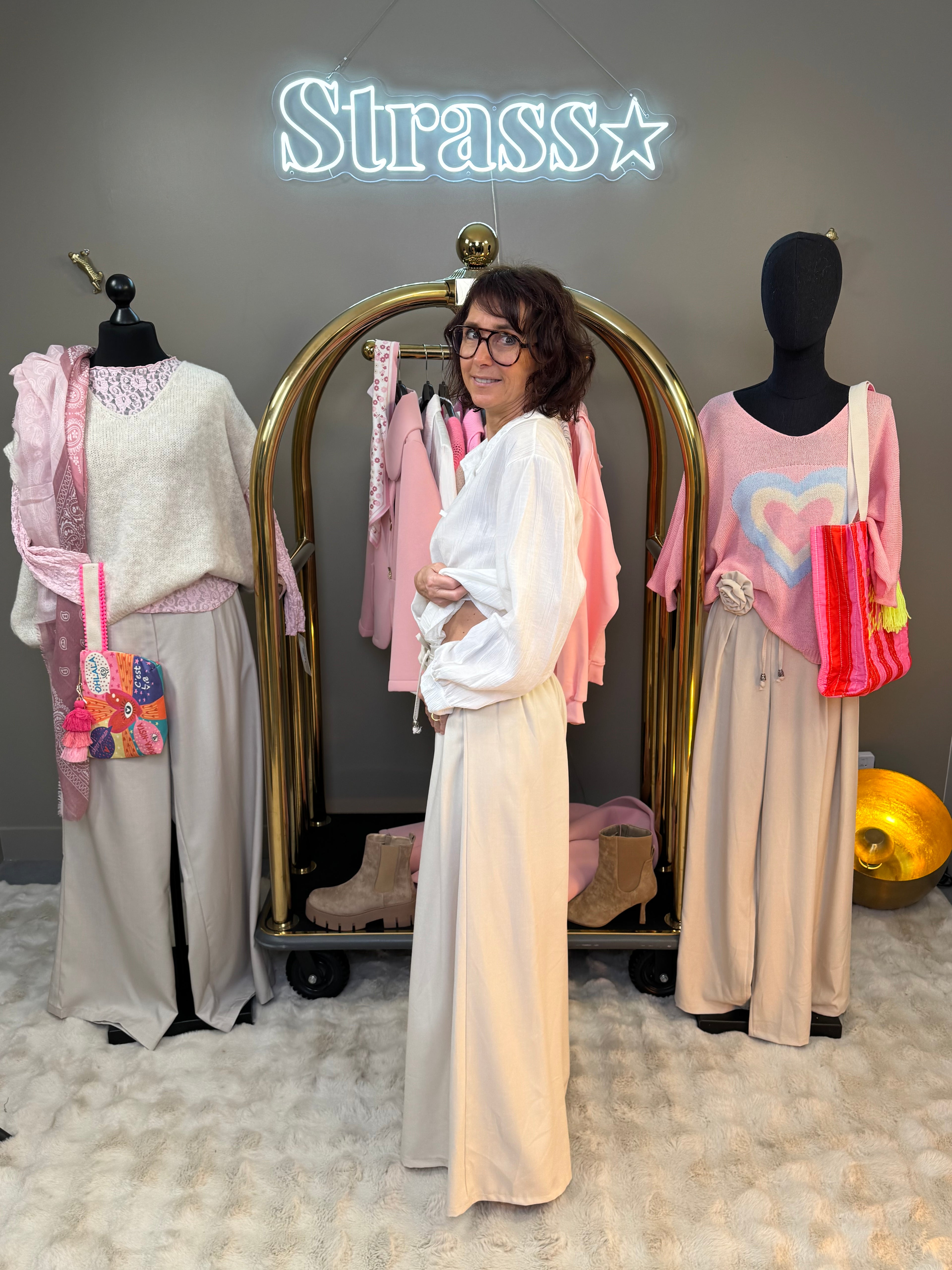 Pantalon Fleur Beige