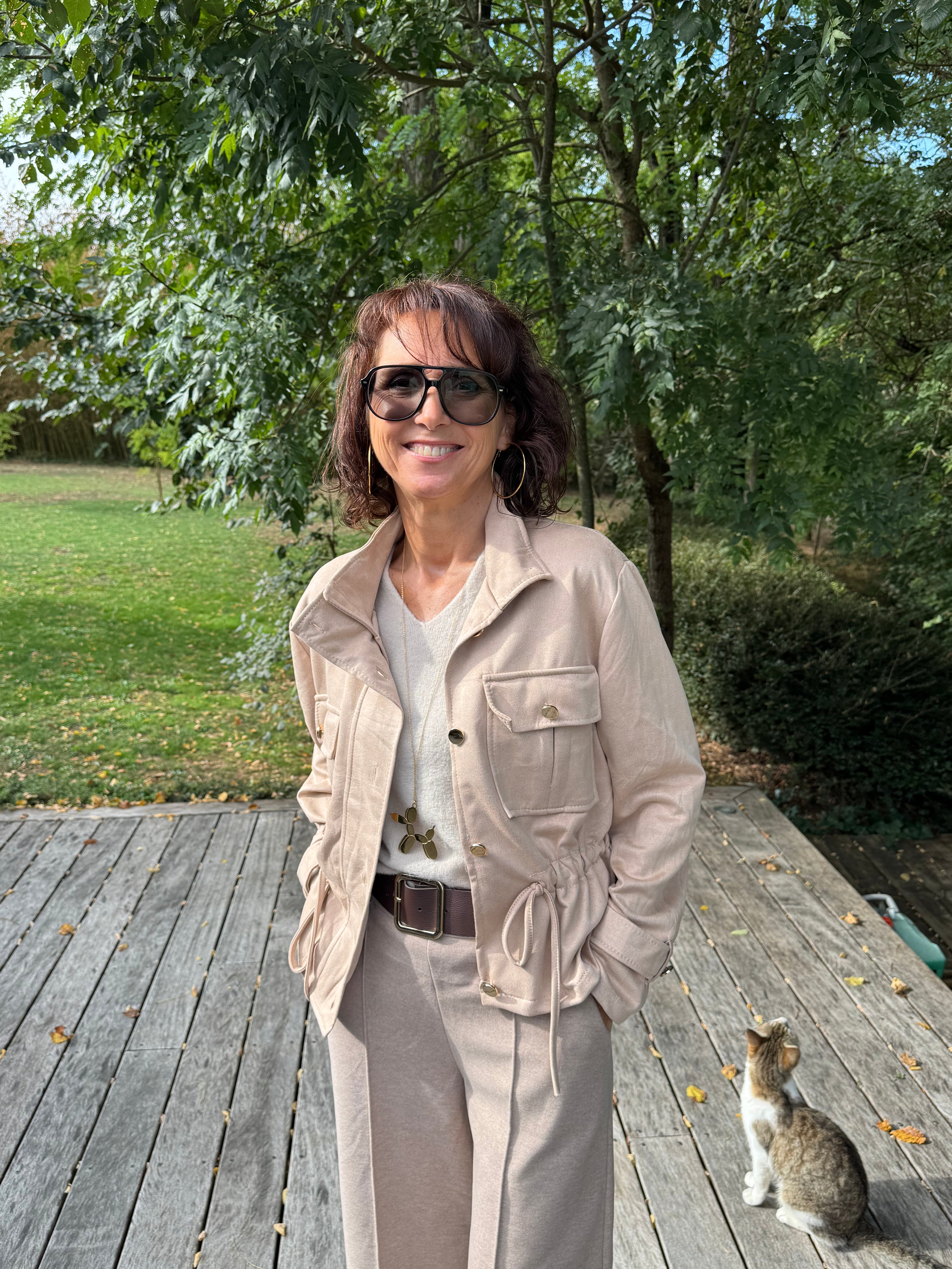 Blouson Suédine Beige