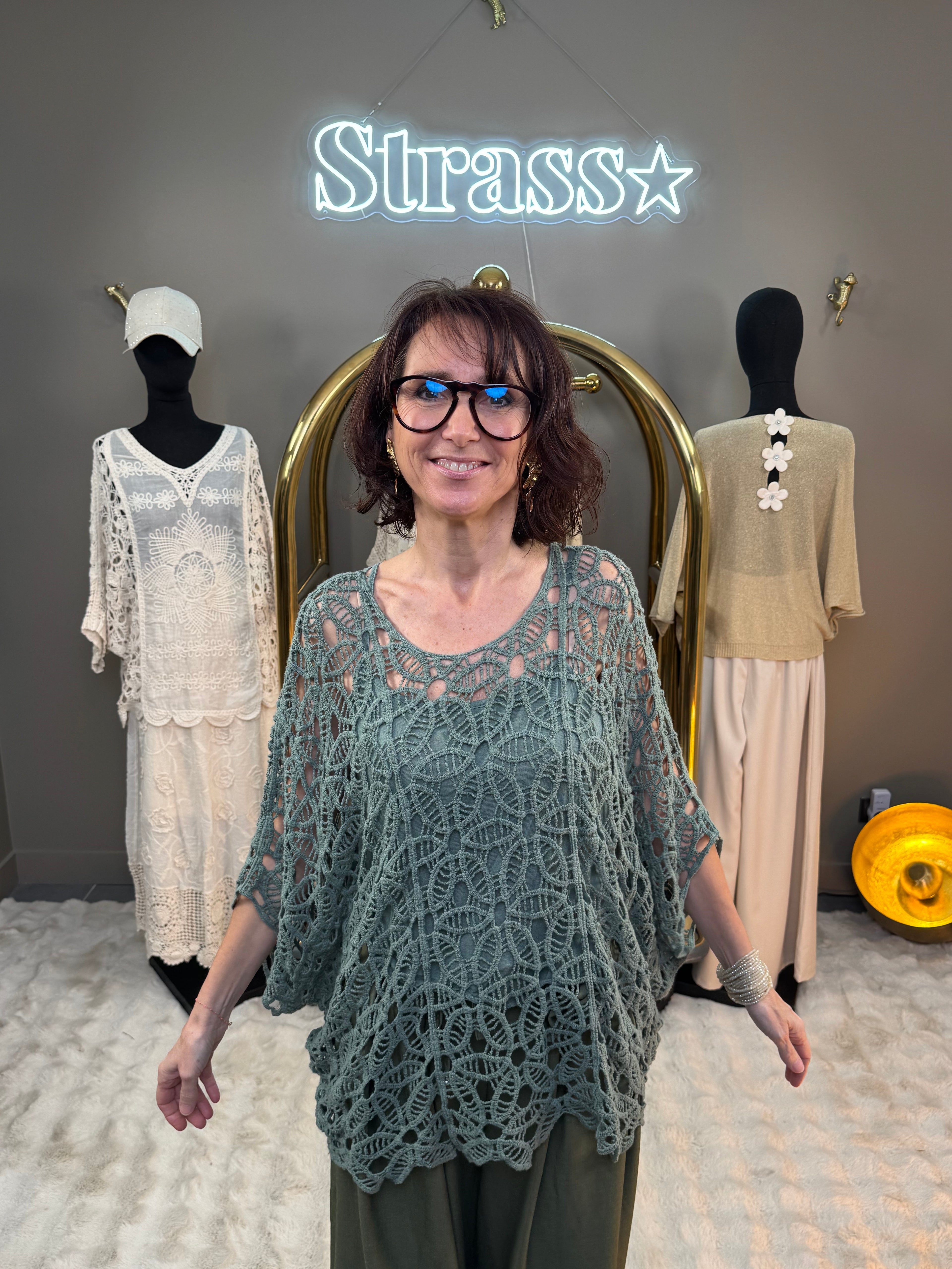 Top Crochet Irene Kaki