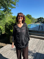Blouse Macramé Noir