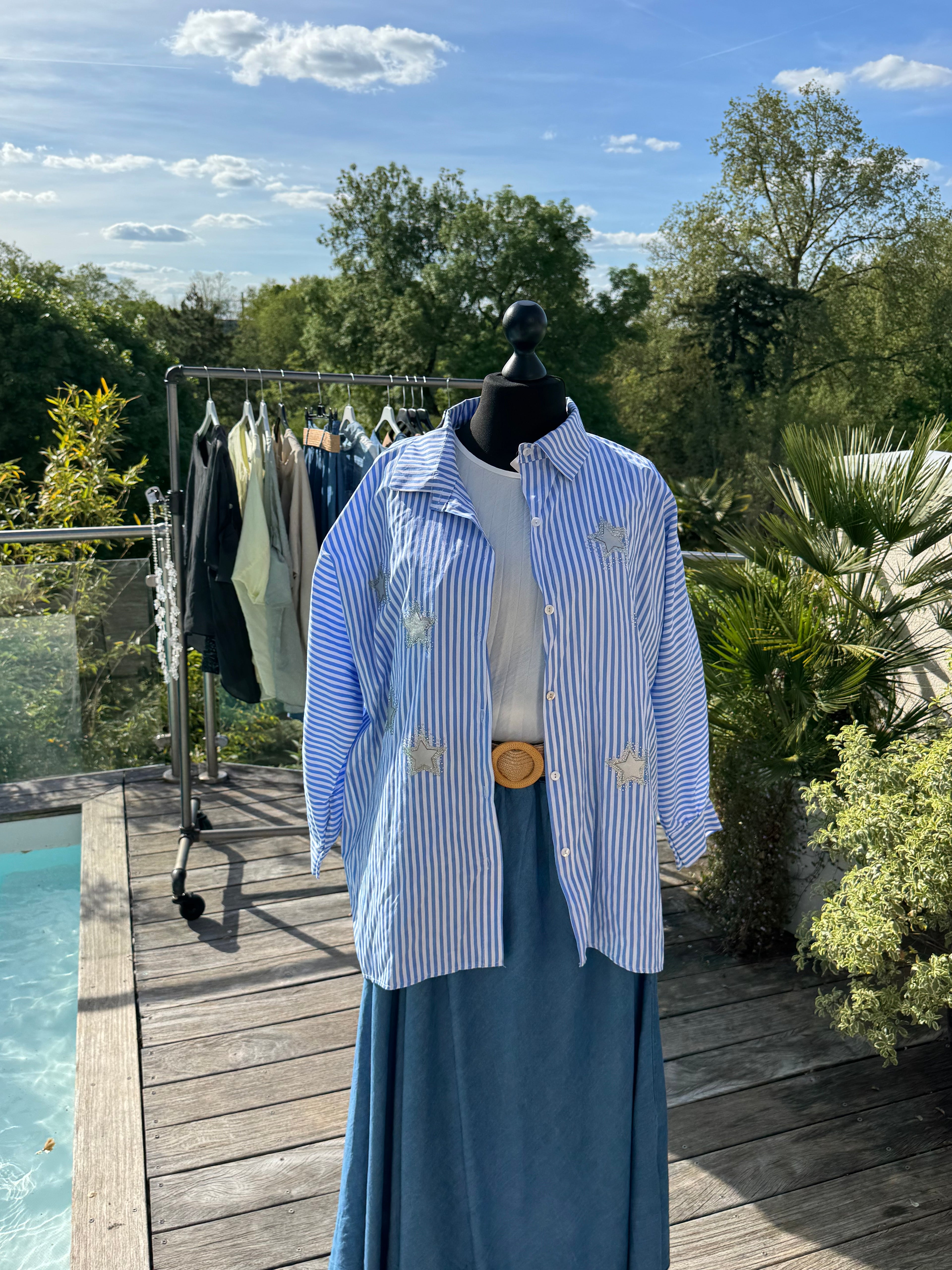 Chemise Rayée Étoiles