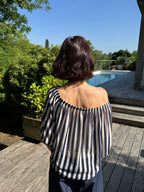 Blouse Rayé Lilou Bleu Marine