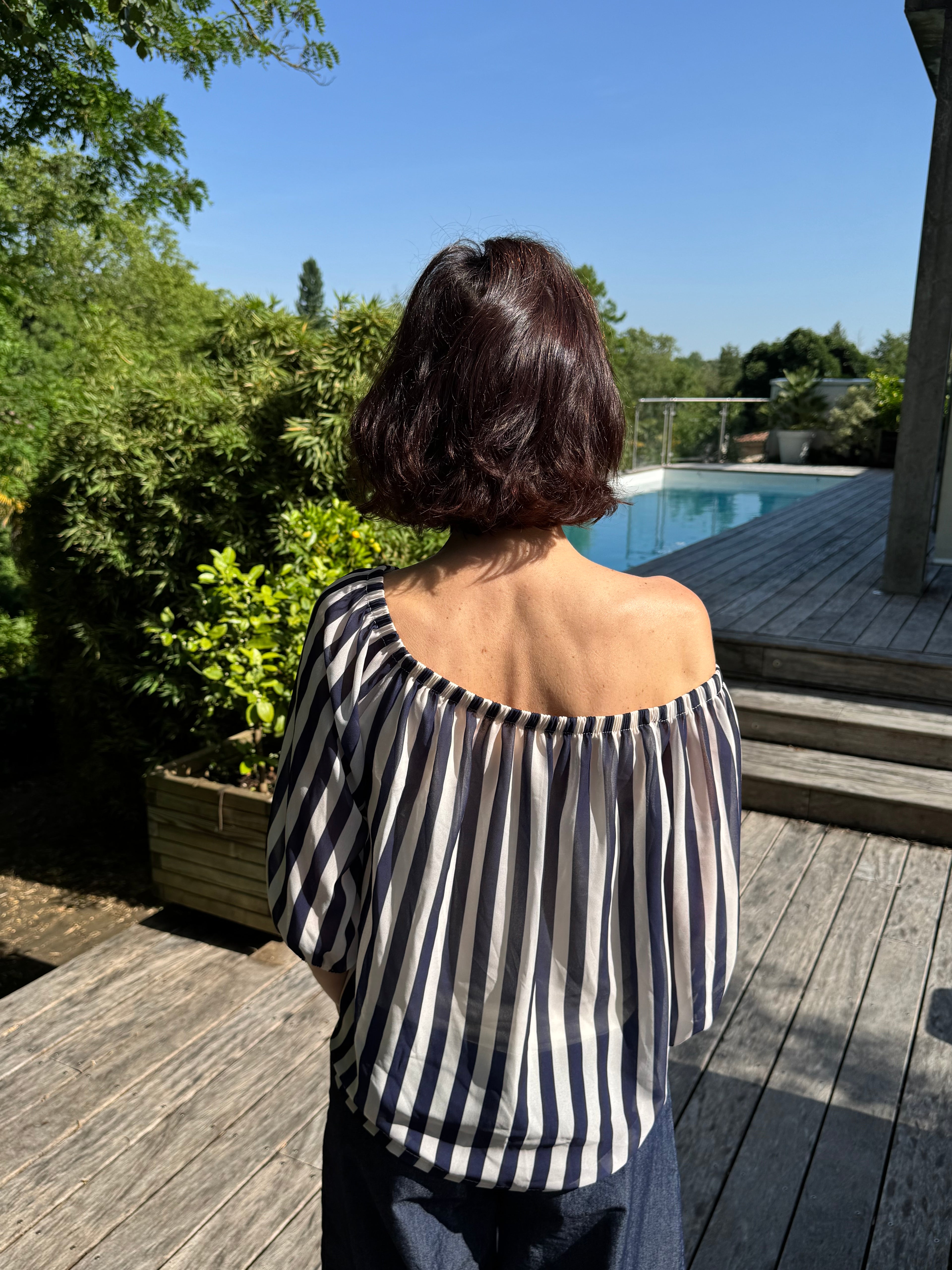 Blouse Rayé Lilou Bleu Marine