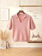 Pull Polo Manches Courtes Rose