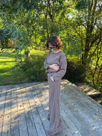 Pantalon sport chic taupe