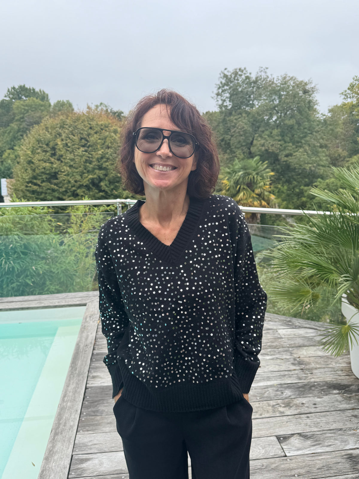 Pull Paillettes noir