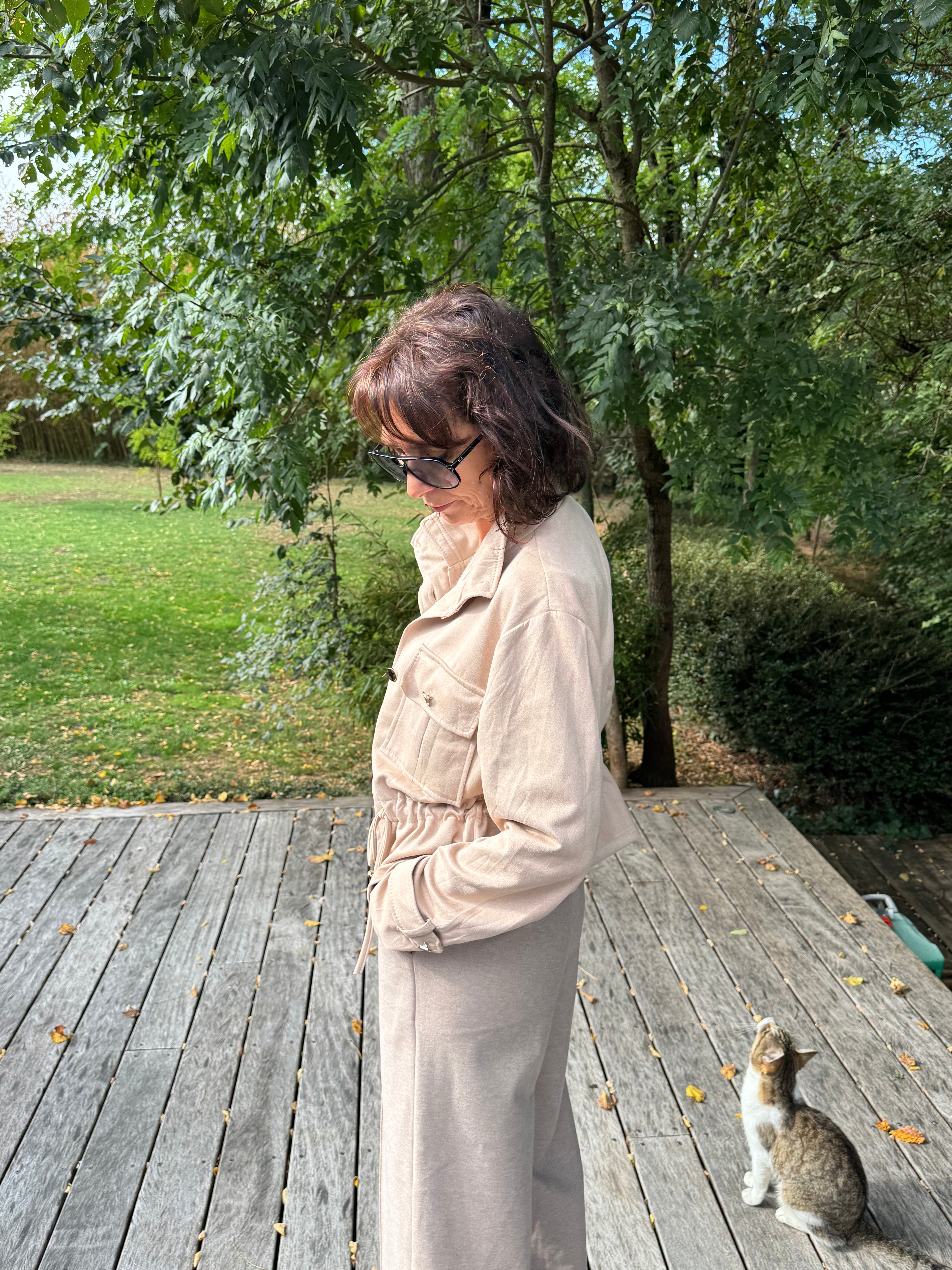 Blouson Suédine Beige