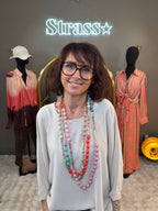 Collier Boules de Soie Multi