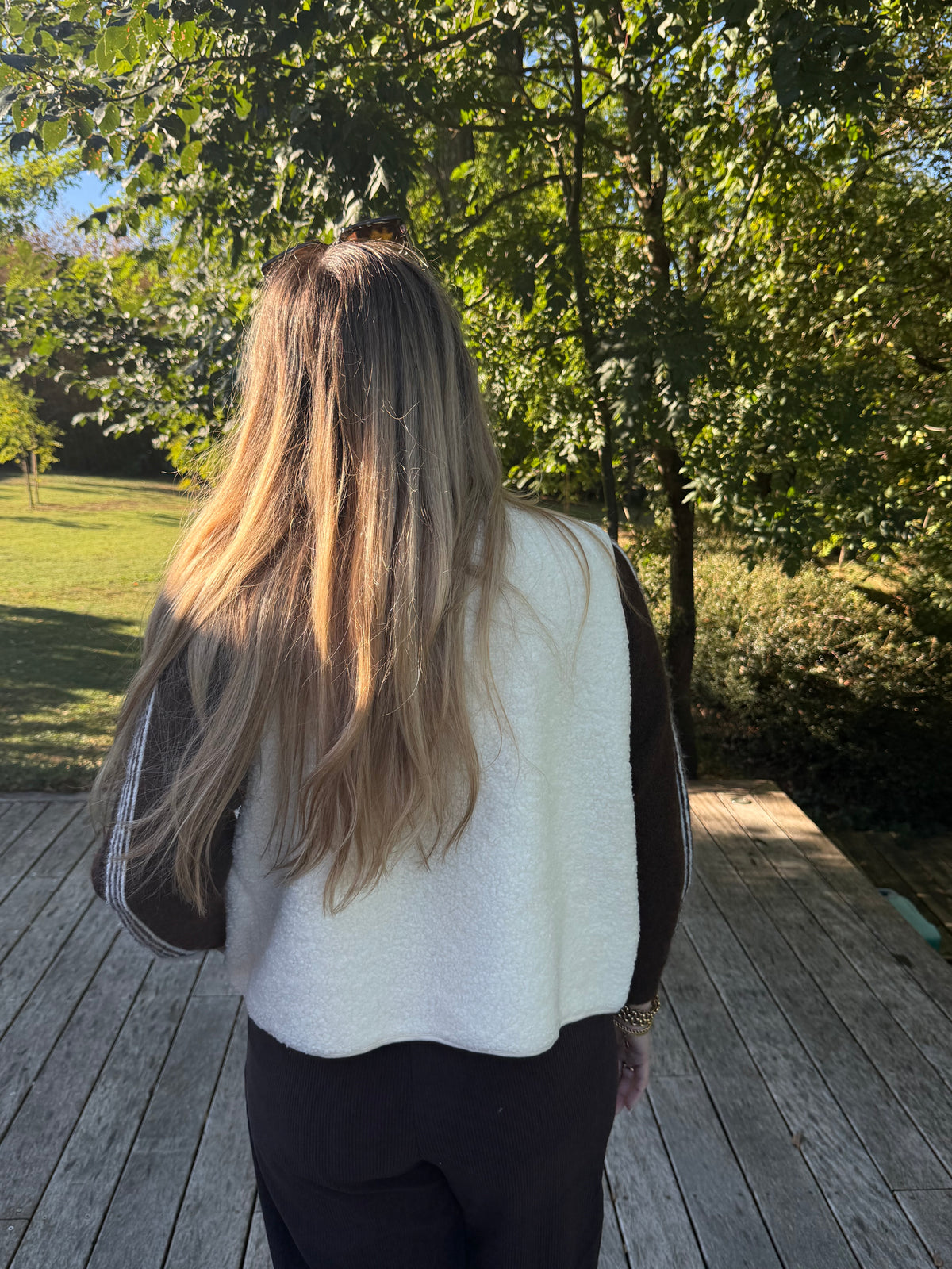 Veste sans manche petit mouton écrue