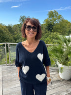 Pull Cœur Bleu Marine