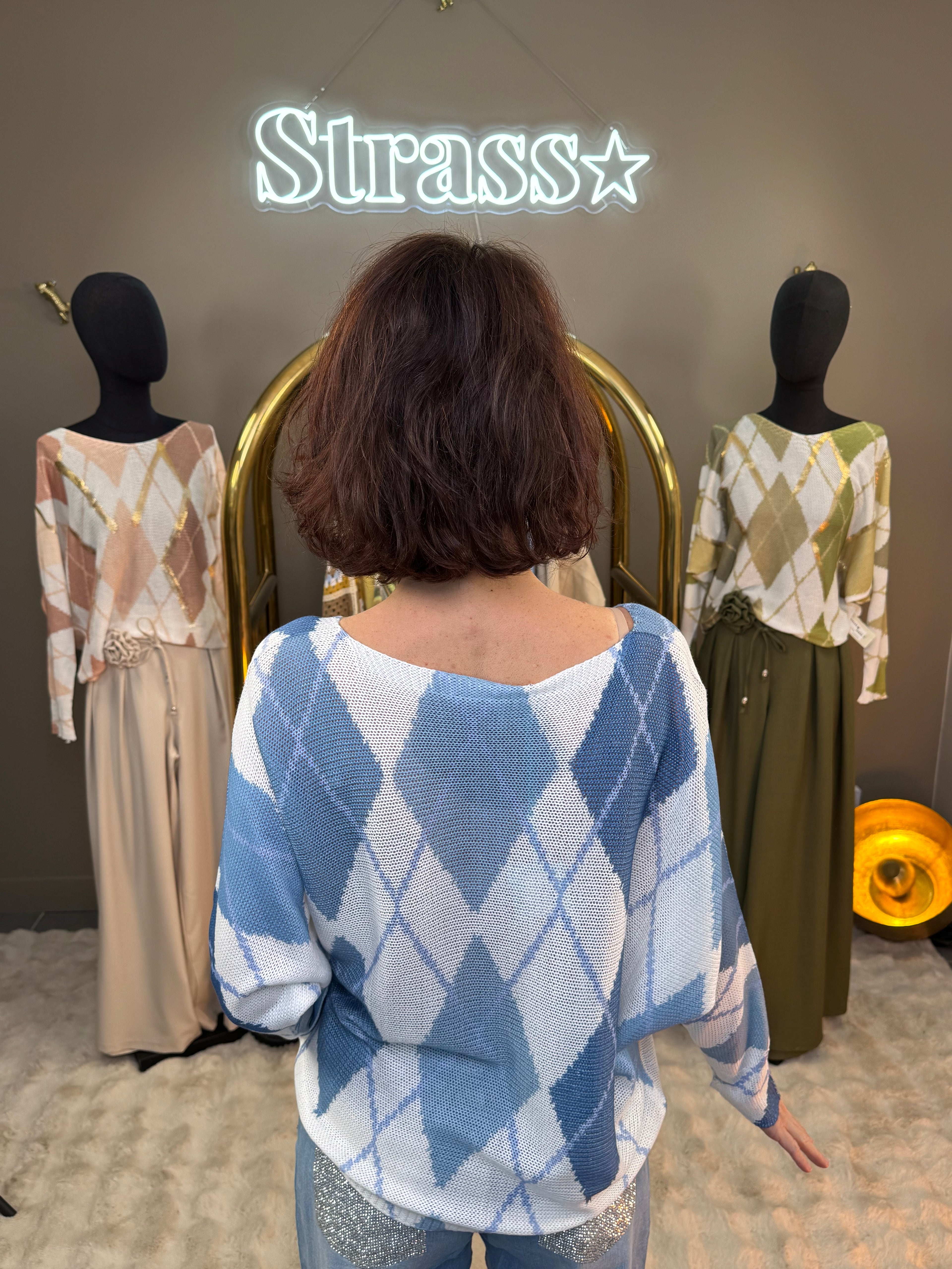 Pull Burlington bleu