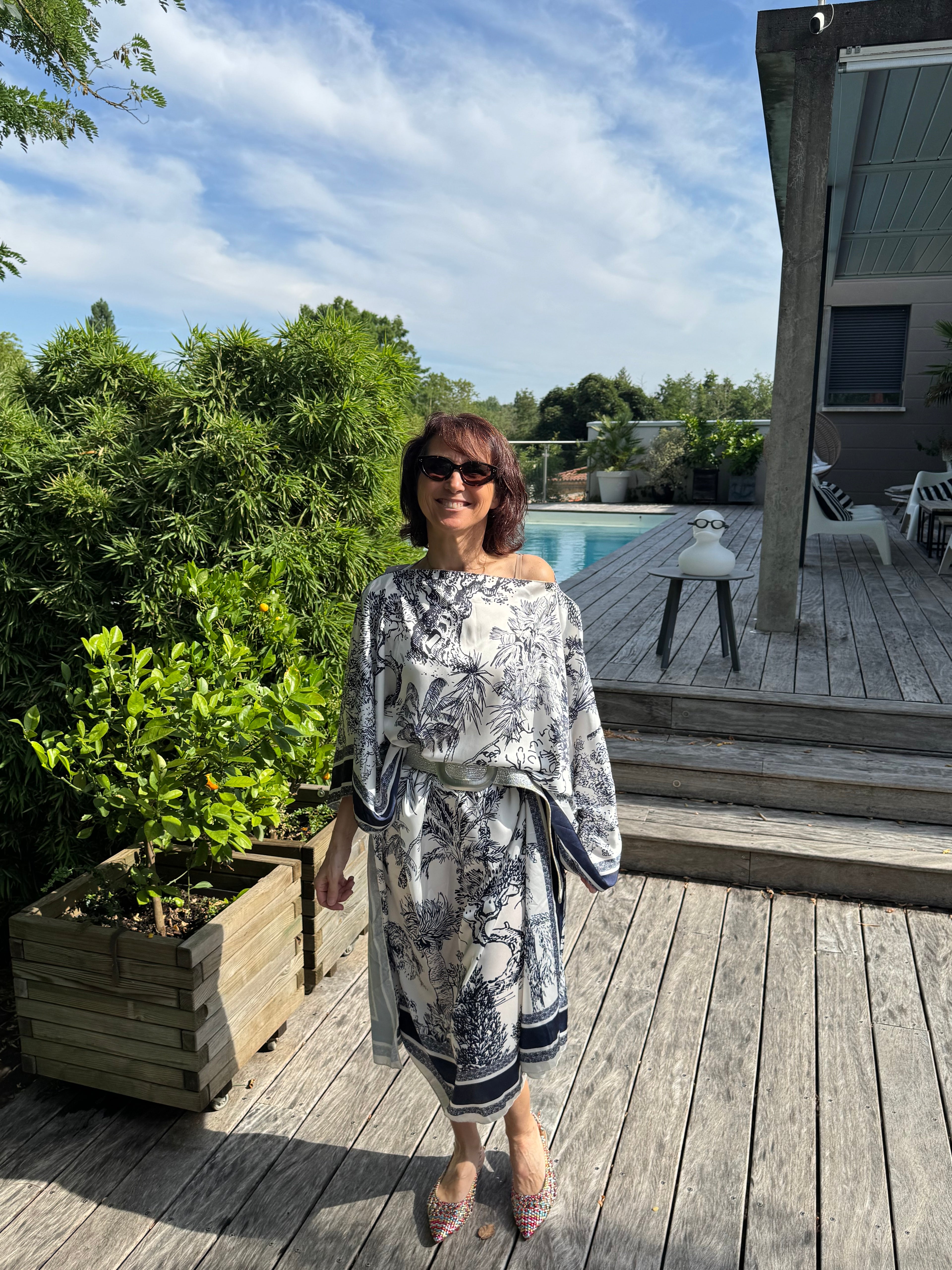 Robe Foulard Bleu Marine