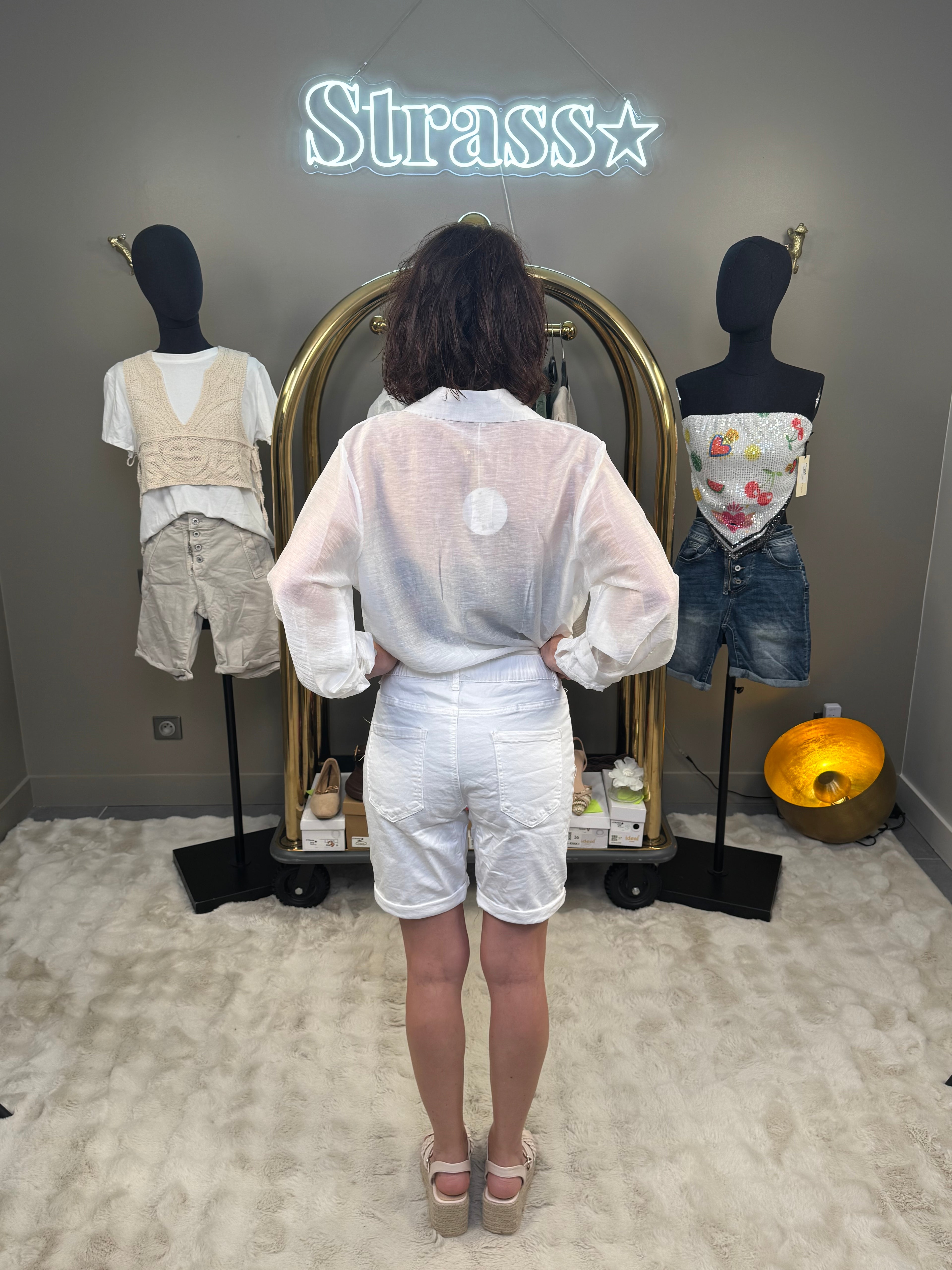 Short Tom Élastique Blanc