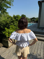 Top Épaules Nues Olivia Blanc