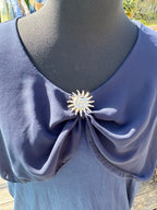 Blouse Broche Sun Bleu Marine