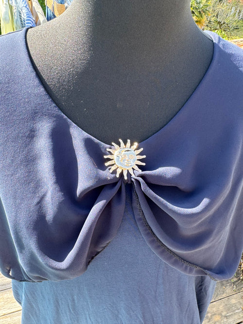 Blouse Broche Sun Bleu Marine