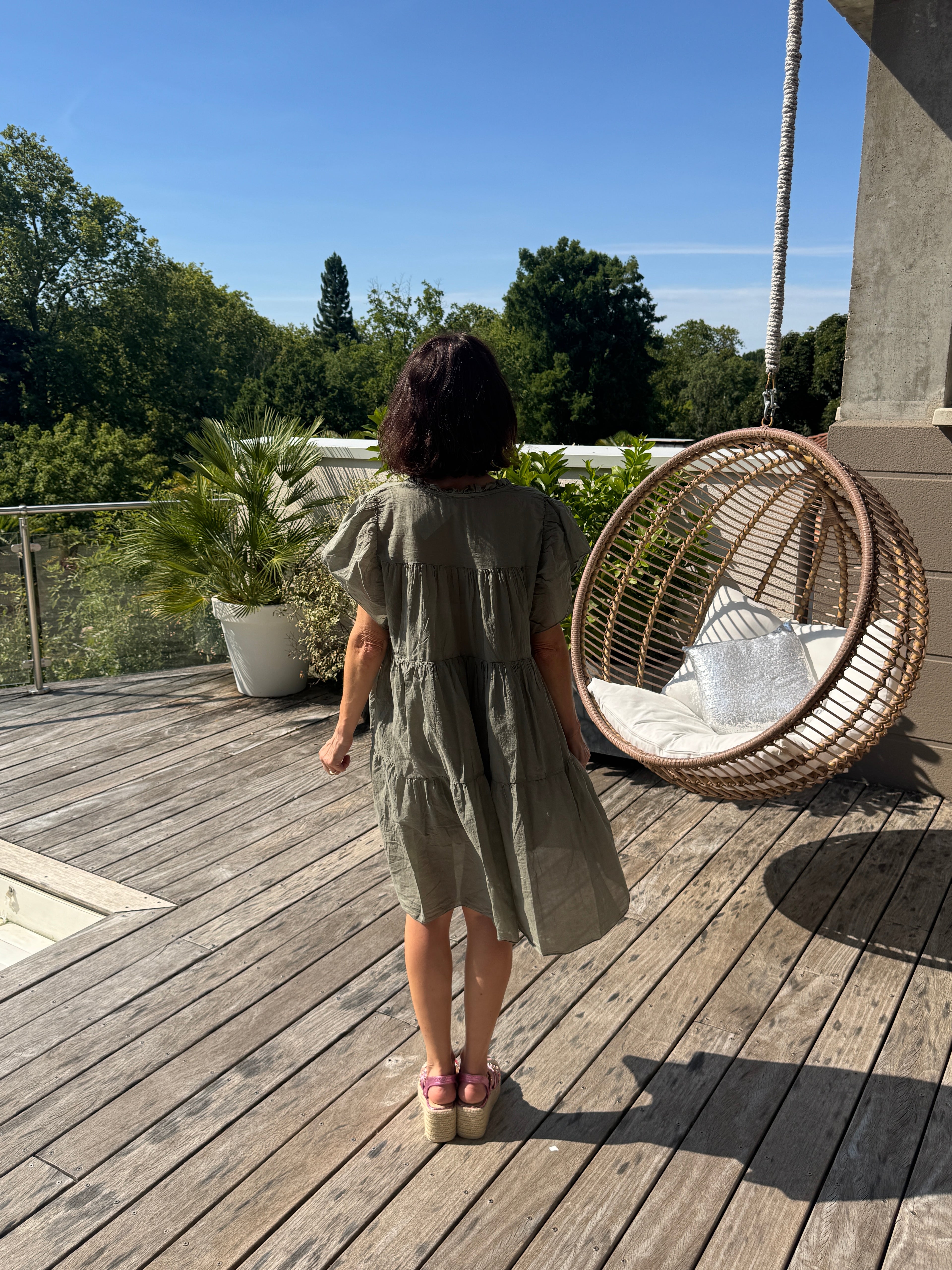 Robe Voile Légère Kaki
