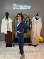 Pantalon Confort Velours Marine