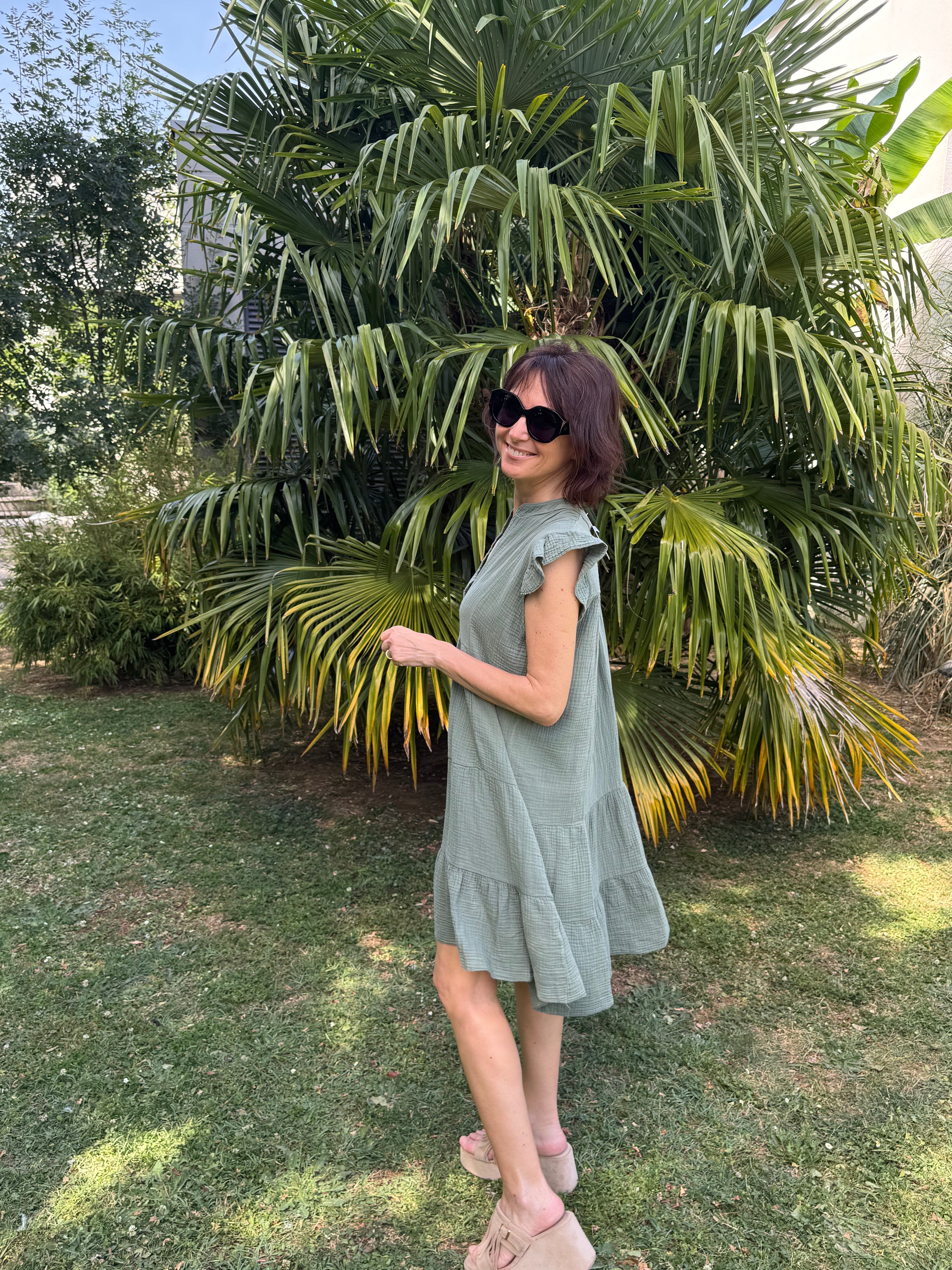 Robe Croisette Kaki