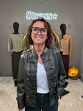 Veste Simili Brandebourg Kaki