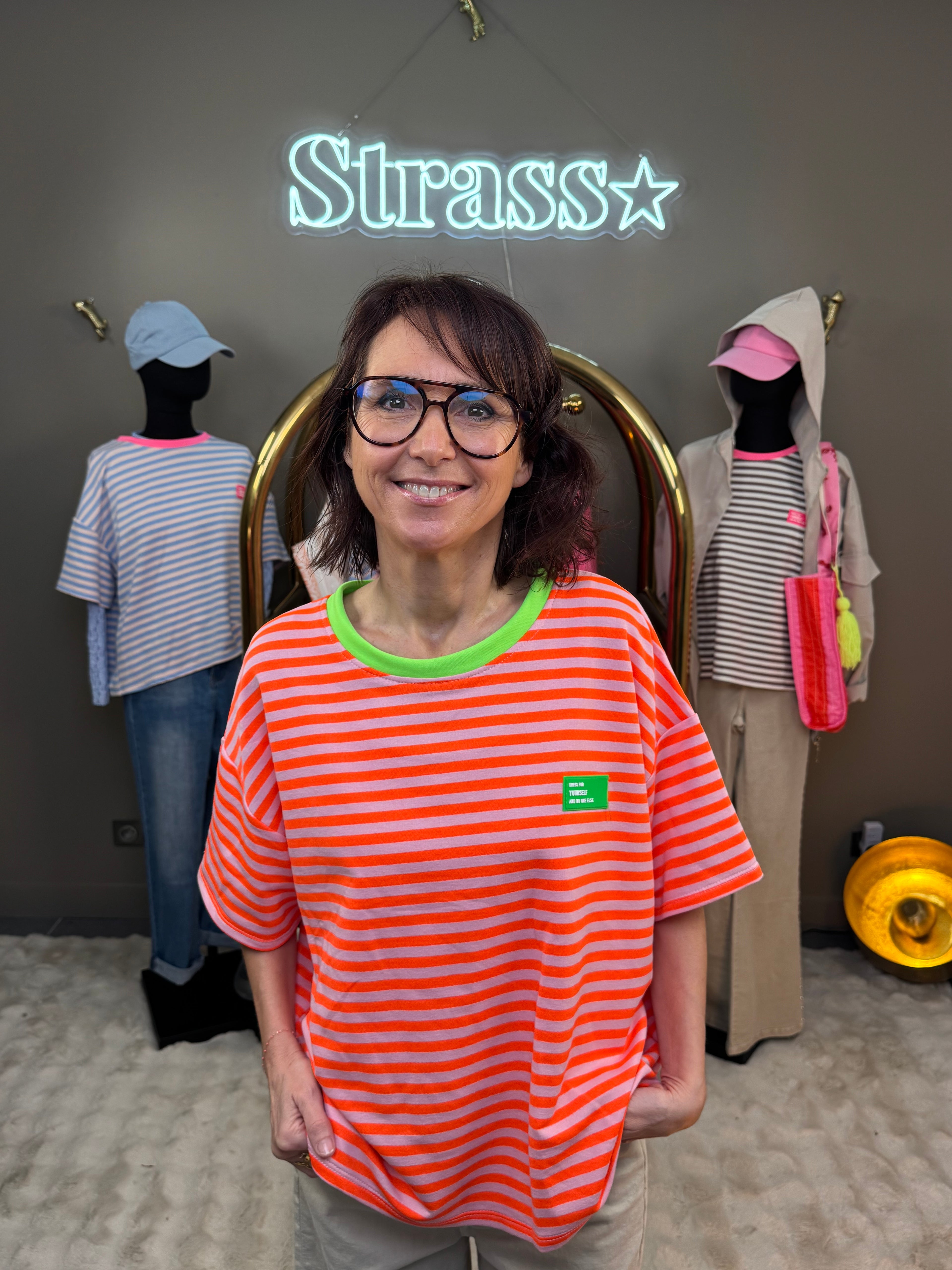 Tee Shirt Dress Corail et Vert Fluo