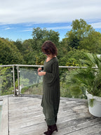Robe Plissée Divina Kaki