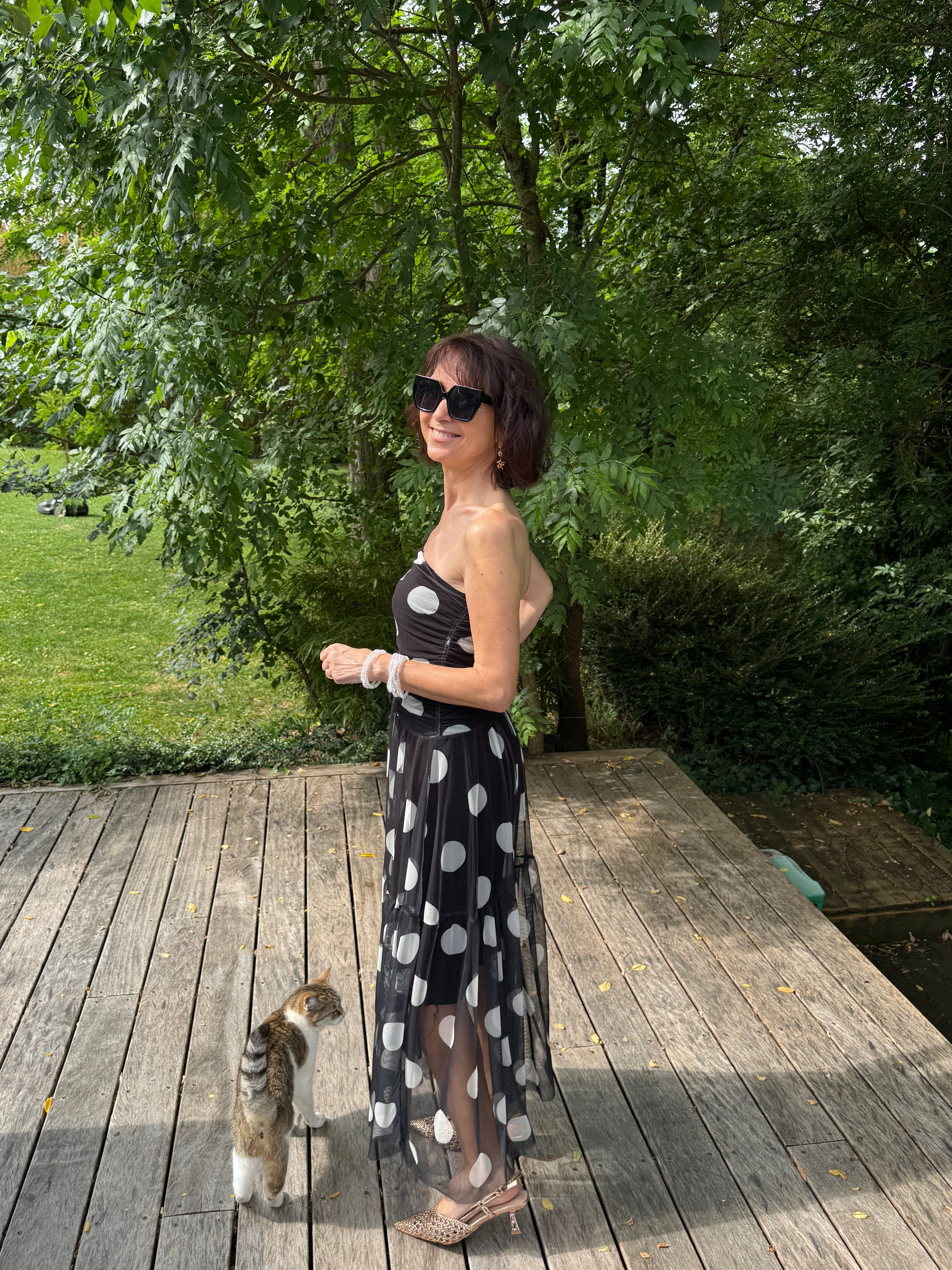 Robe Pois Tulle Noire