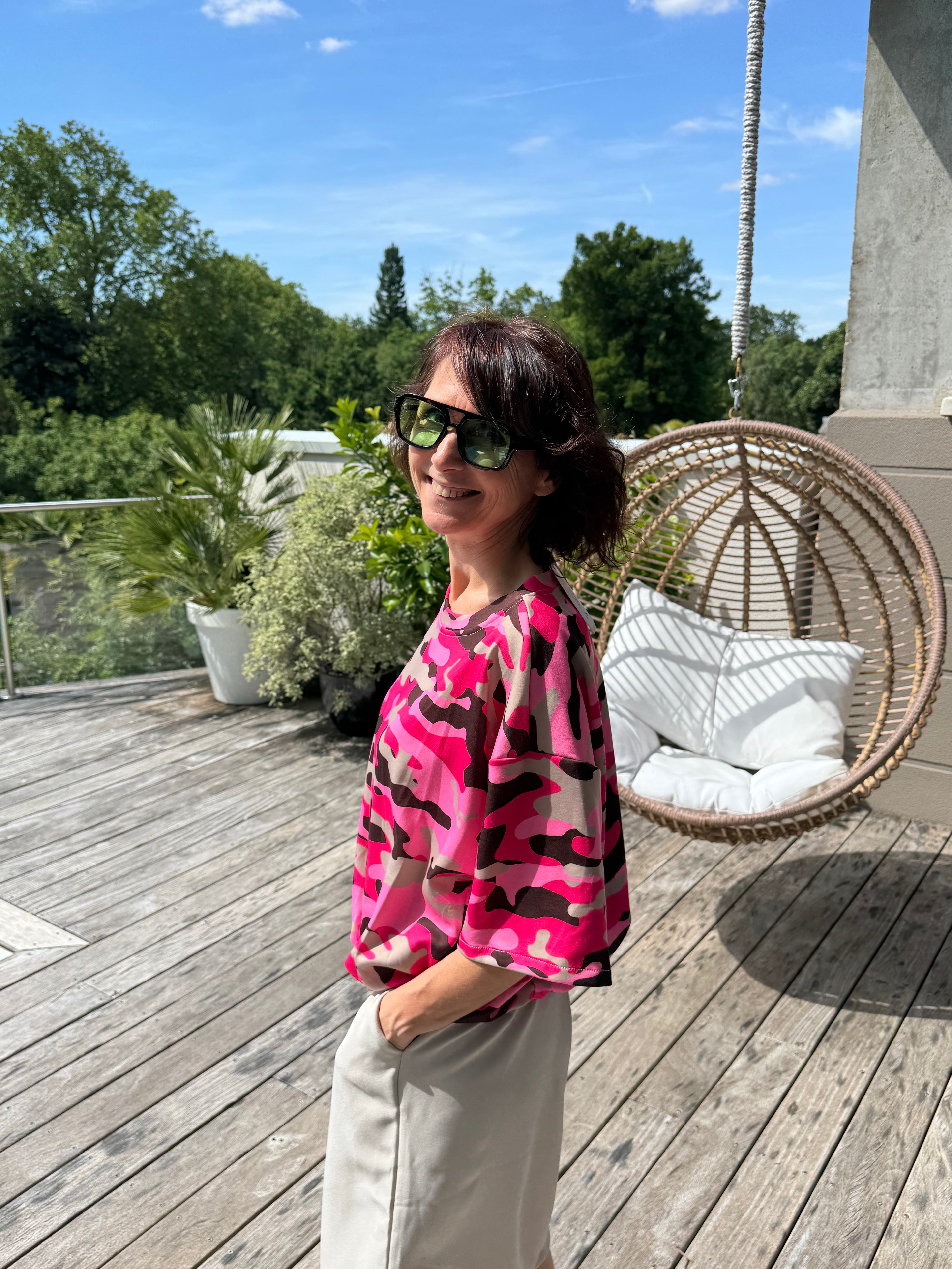 T Shirt Camouflage Rose