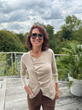 Pull gilet drapé beige