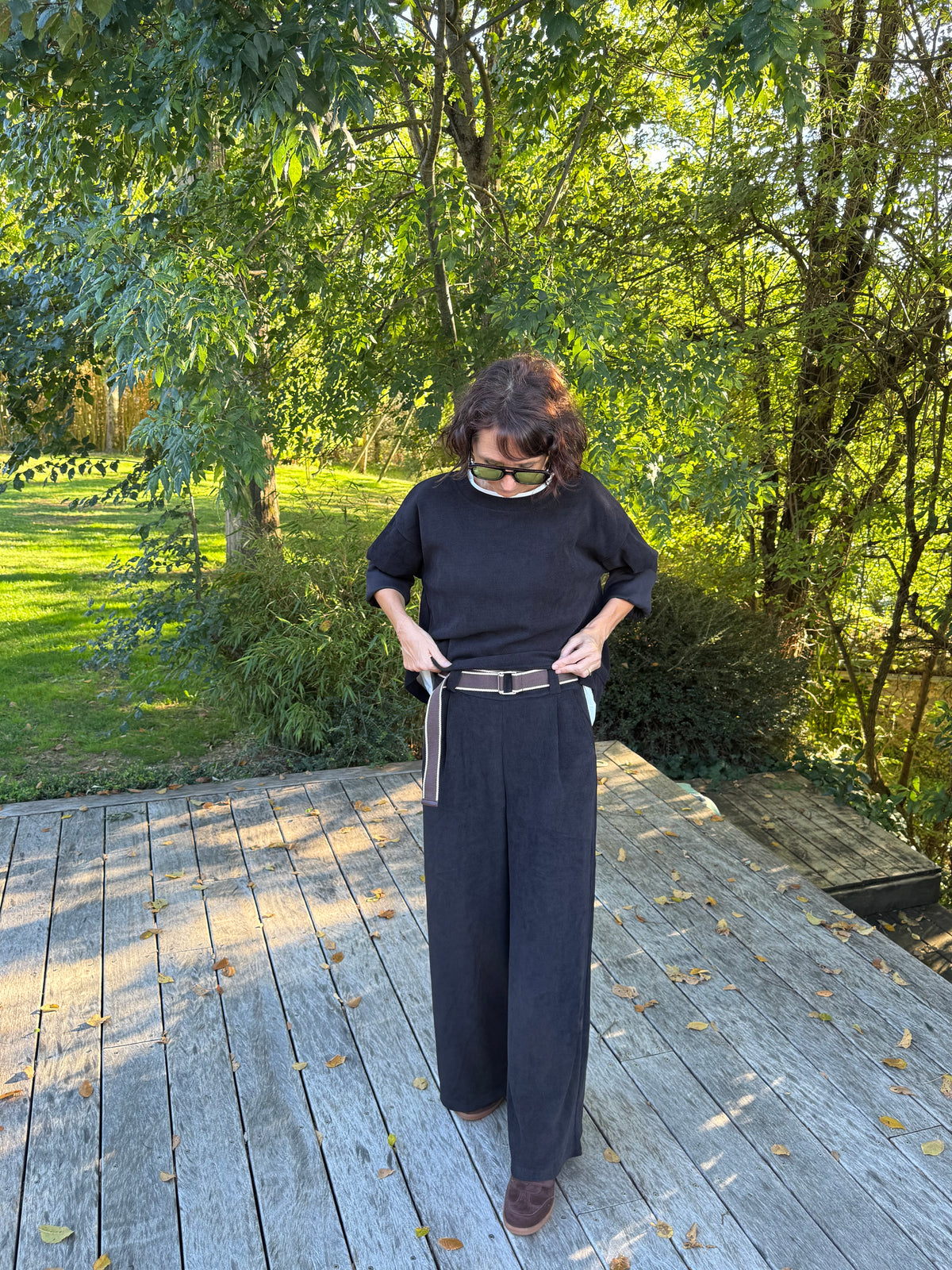 Pantalon sport chic noir